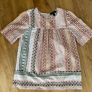 Breezy cotton blouse, great pattern, J. crew. Sz 00